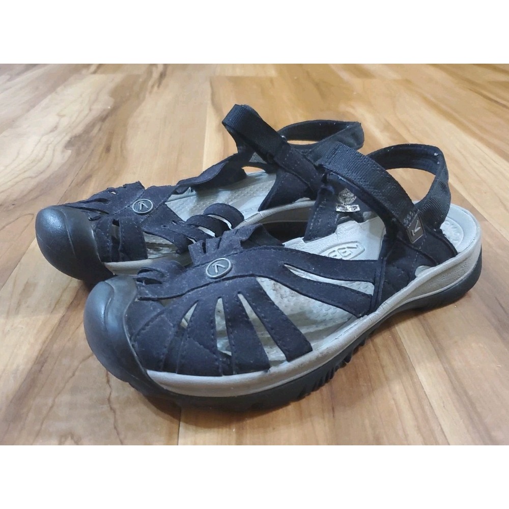 Keen Women's Rose Sandals Size 10 Black Washable Bumper Toe Good Condition